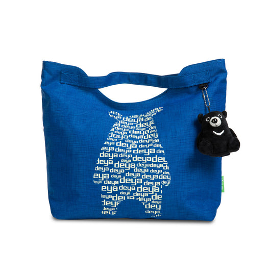 Light Spot Bear Recyled Two-Purpose Tote Bag-blue
