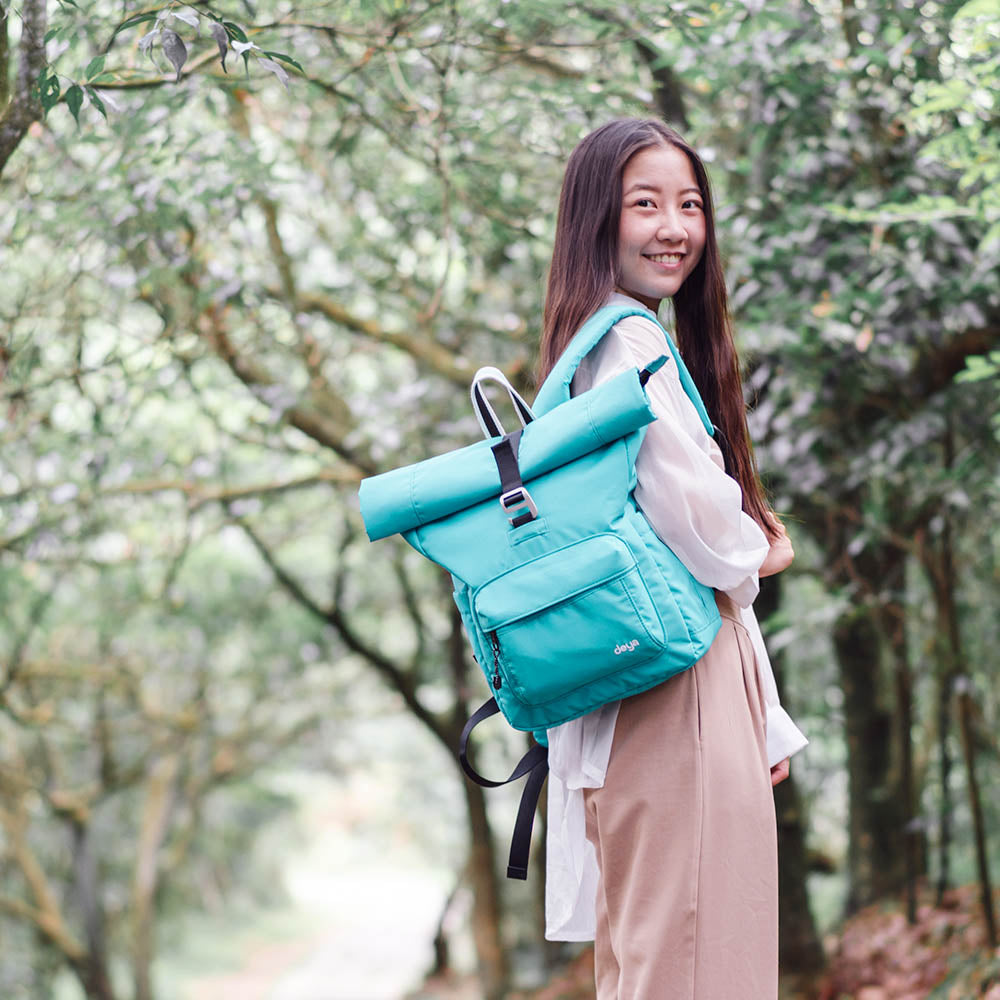 Ocean Recycled Roll Backpack-blue