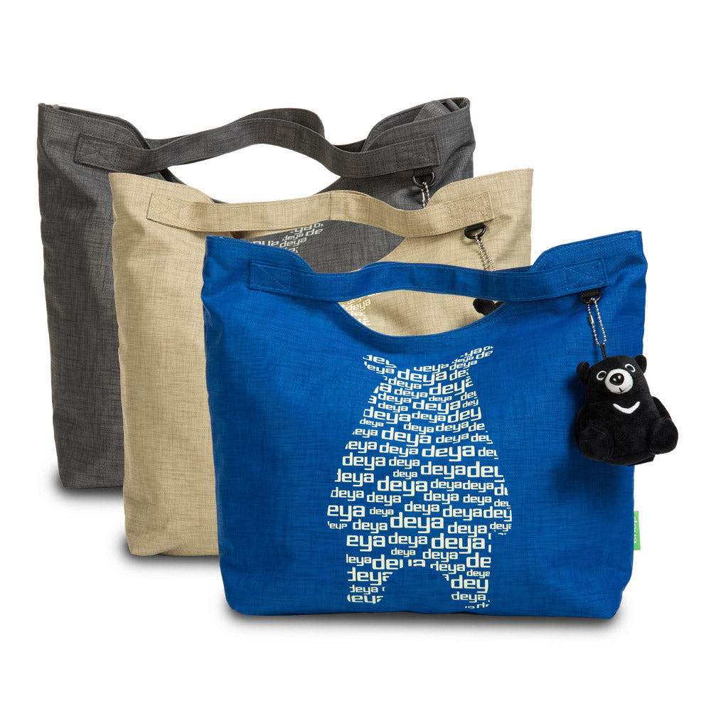 Light Spot Bear Recyled Two-Purpose Tote Bag-gray