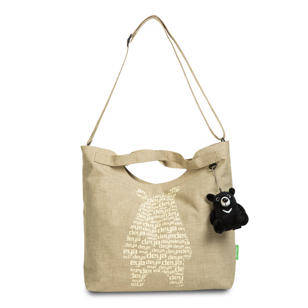 Light Spot Bear Recyled Two-Purpose Tote Bag-beige