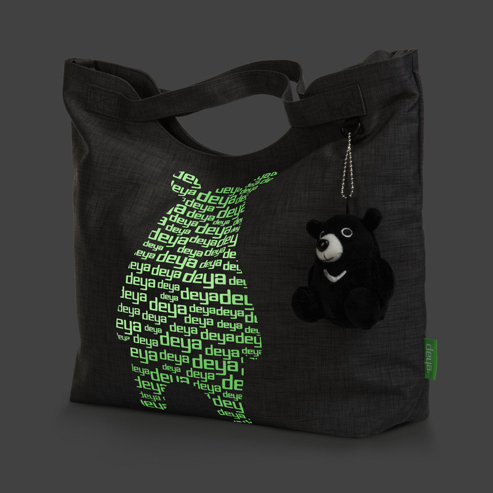 Light Spot Bear Recyled Two-Purpose Tote Bag-gray