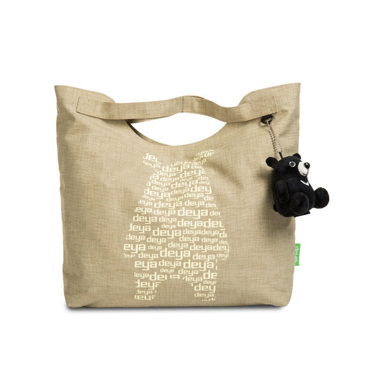 Light Spot Bear Recyled Two-Purpose Tote Bag-beige